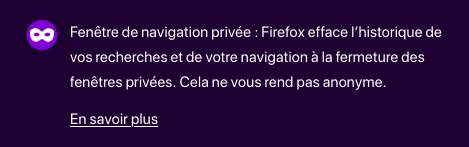 navigation privée sur Firefox