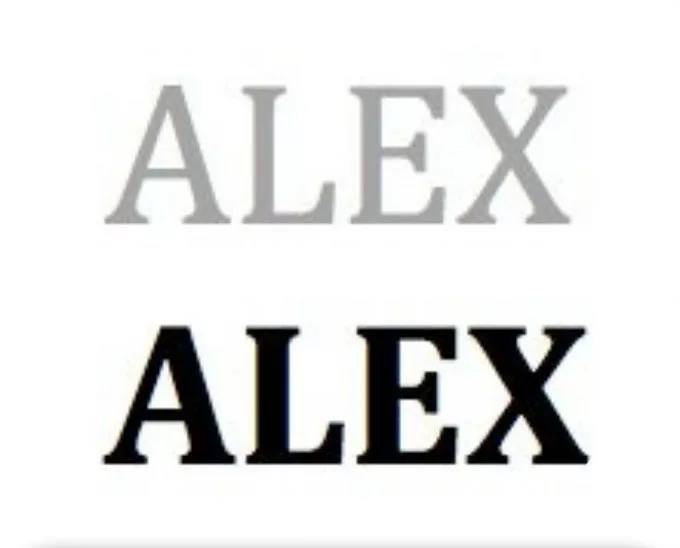 Alex en gris, Alex en gras